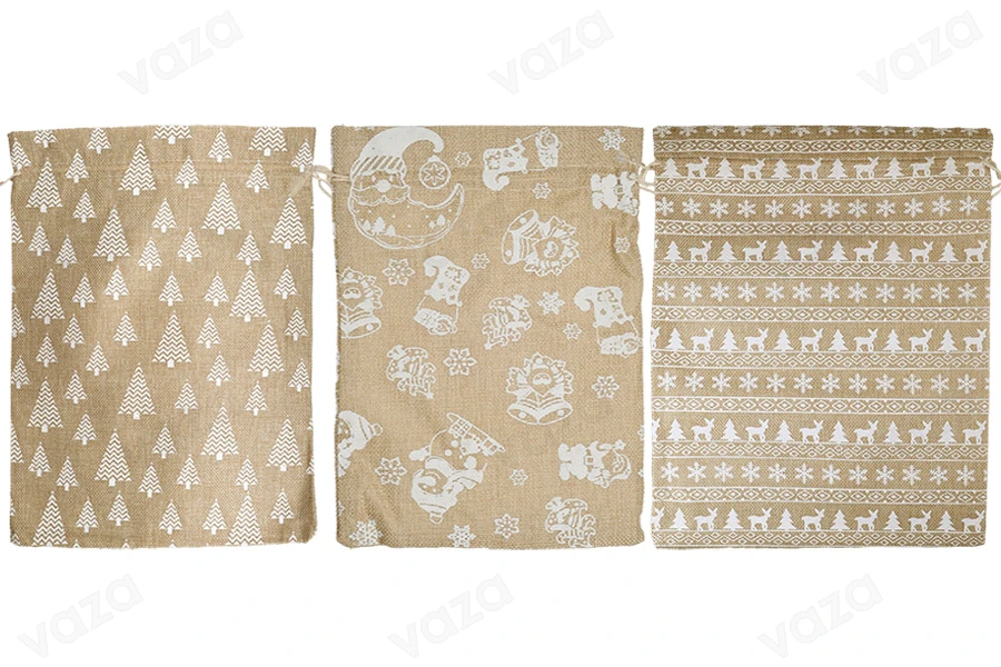 Christmas fabric pouch 270x370mm fabric in different designs - 25 pcs-bildgruppe