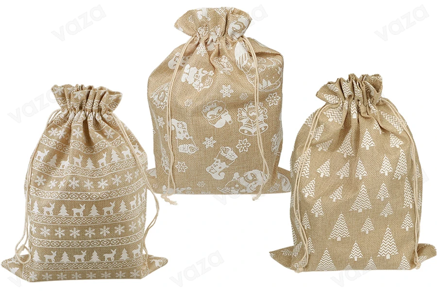Christmas fabric pouch 270x370mm fabric in different designs - 25 pcs-produktbild