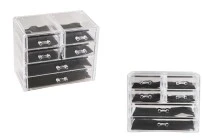 Θήκη οργάνωσης ακρυλική 240x135x200mm με 6 συρτάρια για κοσμήματα και καλλυντικά