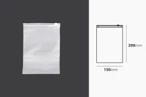 Matte semi-transparent zipper plastic bag in size 150x200 mm - 100 pcs-2