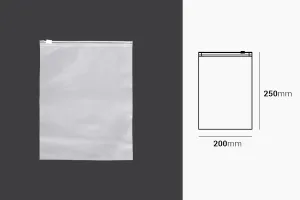 Matte semi-transparent zipper plastic bag in size 200x250 mm - 100 pcs-2