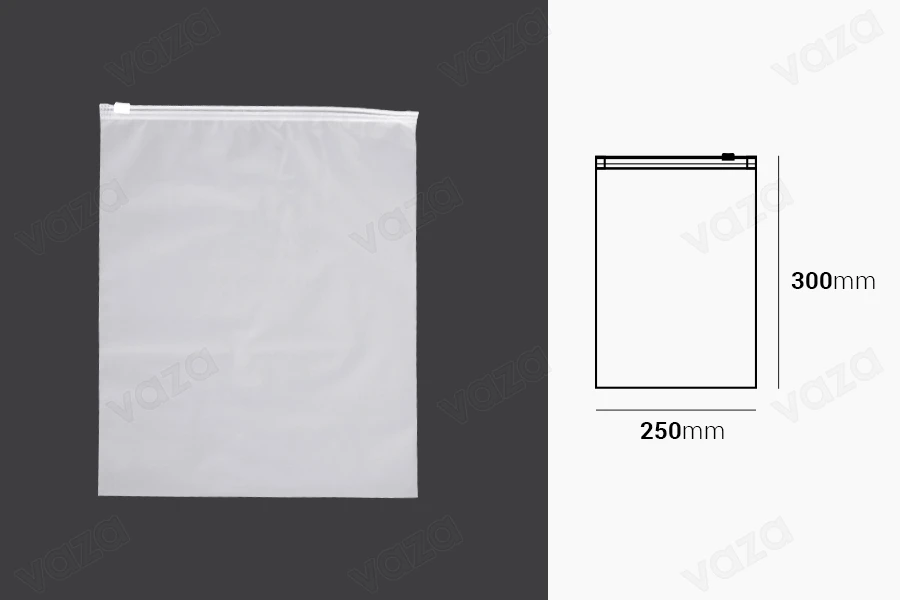 Σακουλάκια συσκευασίας 250x300 mm πλαστικά (PE), ημιδιάφανα ματ με φερμουάρ (zip) - 100 τμχ Σακουλάκια συσκευασίας 250x300 mm πλαστικά (PE), ημιδιάφανα ματ με φερμουάρ (zip) - 100 τμχ-εικόνα_διαστάσεις