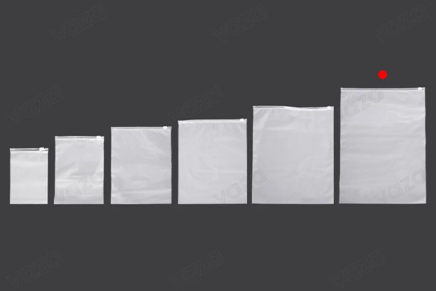 Matte semi-transparent zipper plastic (PE) bag in size 300x400 mm - 100 pcs Matte semi-transparent zipper plastic (PE) bag in size 300x400 mm - 100 pcs-image_group