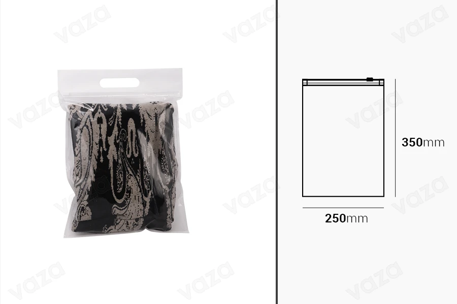 Qese plastike 250x350 mm (PE) me zinxhir - 20 copë Qese plastike 250x350 mm (PE) me zinxhir - 20 copë-imazh_dimensione
