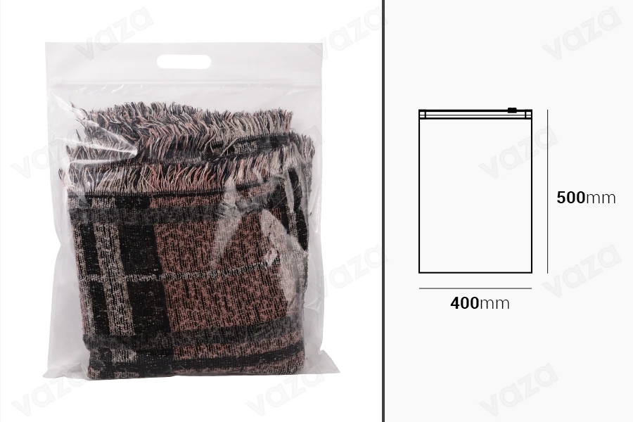 Σακουλάκια 400x500 mm πλαστικά (PE) με φερμουάρ - 20 τμχ Σακουλάκια 400x500 mm πλαστικά (PE) με φερμουάρ - 20 τμχ-εικόνα_διαστάσεις