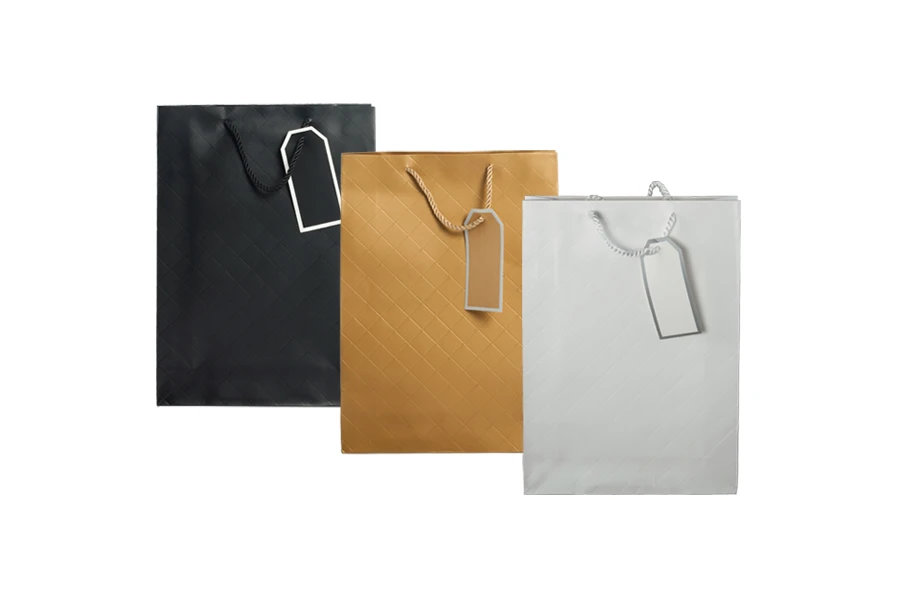 Paper gift bag with cotton handle in size 240x80x320 mm in different colours Paper gift bag with cotton handle in size 240x80x320 mm in different colours