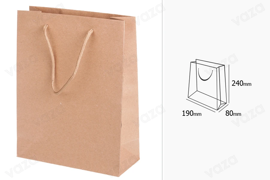 Çanta letre për dhurata në ngjyrë kafe 190x80x240 mm-imazh_dimensione