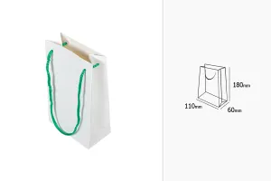 Σακούλα δώρου λευκή χάρτινη 110x60x180 mm με κορδόνι - 20 τμχ-2