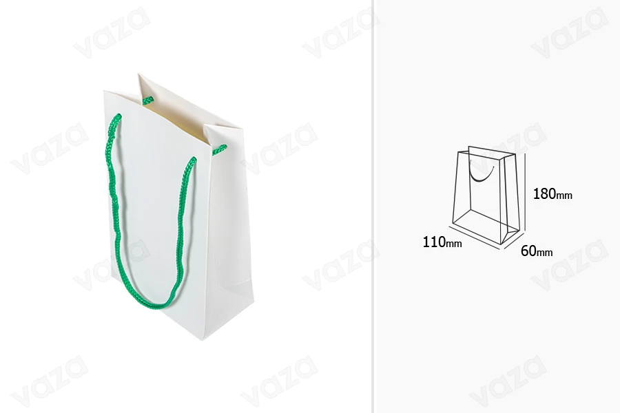 Çantë dhurate prej letre të bardhë 110x60x180 mm me kordon - 20 copë           -imazh_dimensione