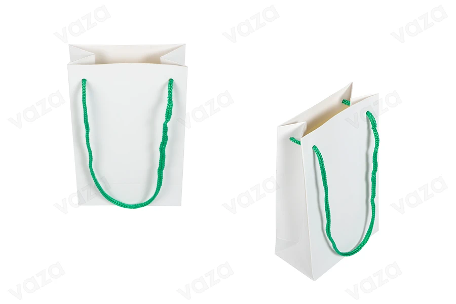 Çantë dhurate prej letre të bardhë 110x60x180 mm me kordon - 20 copë           -imazh_produkt