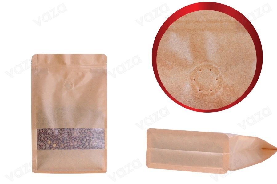 Σακουλάκια κραφτ τύπου Doy Pack 140x65x240 mm, με κλείσιμο "zip", βαλβίδα, παράθυρο, εσωτερική και εξωτερική διάφανη επένδυση και δυνατότητα σφράγισης με θερμοκόλληση - 25 τμχ Σακουλάκια κραφτ τύπου Doy Pack 140x65x240 mm, με κλείσιμο "zip", βαλβίδα, παράθυρο, εσωτερική και εξωτερική διάφανη επένδυση και δυνατότητα σφράγισης με θερμοκόλληση - 25 τμχ-εικόνα_διαστάσεις