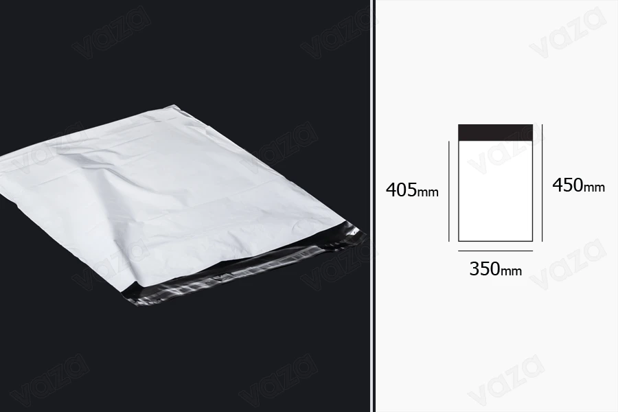 Buste per trasporto corriere in PE impermeabile  con chiusura autoadesiva 350x450 mm - 100 pz (adatte per formato A3)-dimensioni_immagine