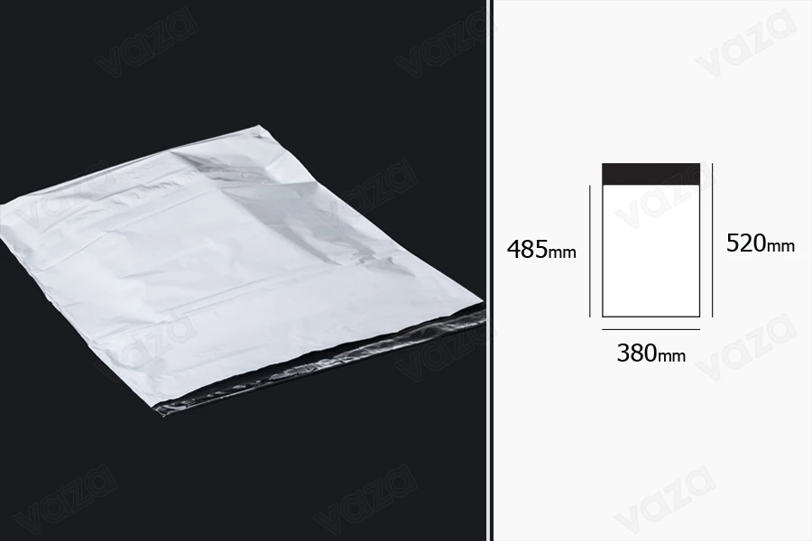 PE-Beutel mit Klebstoff Schließung 380 X 52mm-100 Stücke PE-Beutel mit Klebstoff Schließung 380 X 52mm-100 Stücke-bildabmessungen