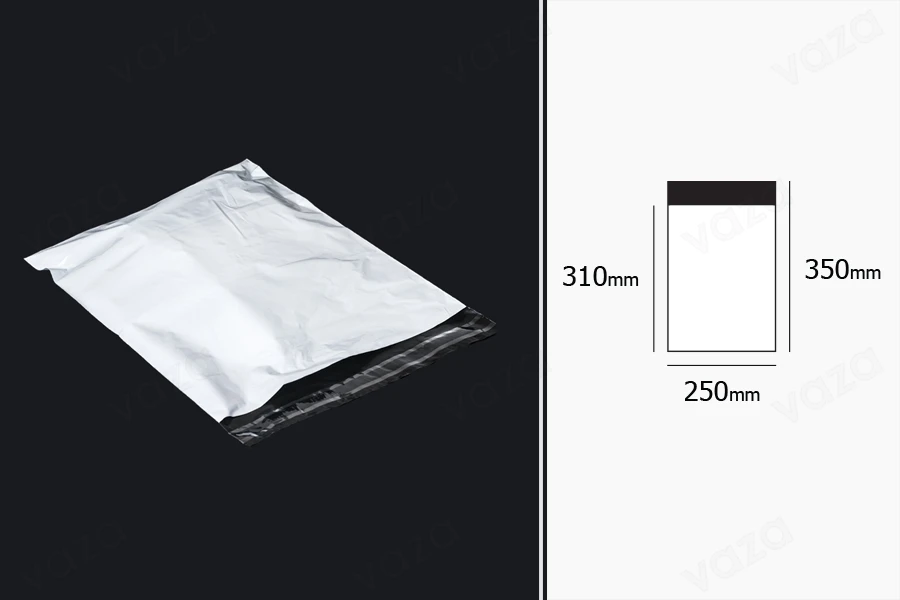 Qese transporti courier të papërshkueshme nga uji me mbyllje me ngjitje 250x350 mm - 100 copë(të përshtatshme për A4) - 100 copë Qese transporti courier të papërshkueshme nga uji me mbyllje me ngjitje 250x350 mm - 100 copë(të përshtatshme për A4) - 100 copë-imazh_dimensione