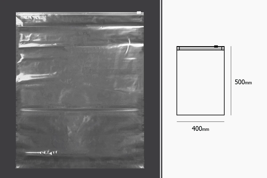 Sachets PE avec fermeture éclair 400 x 500 mm - 50 pcs
