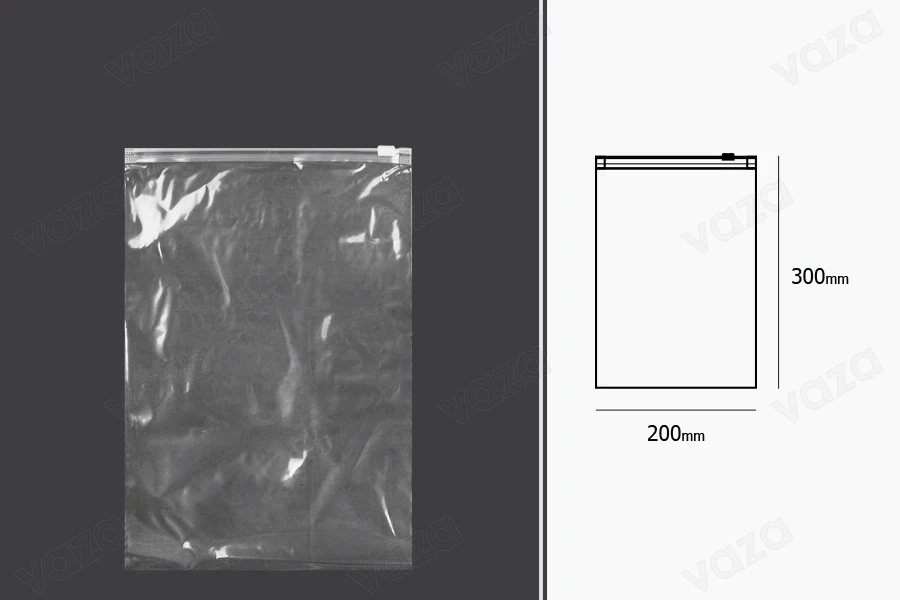 Σακουλάκια PE με φερμουάρ 200x300 mm - 50 τμχ Σακουλάκια PE με φερμουάρ 200x300 mm - 50 τμχ-εικόνα_διαστάσεις