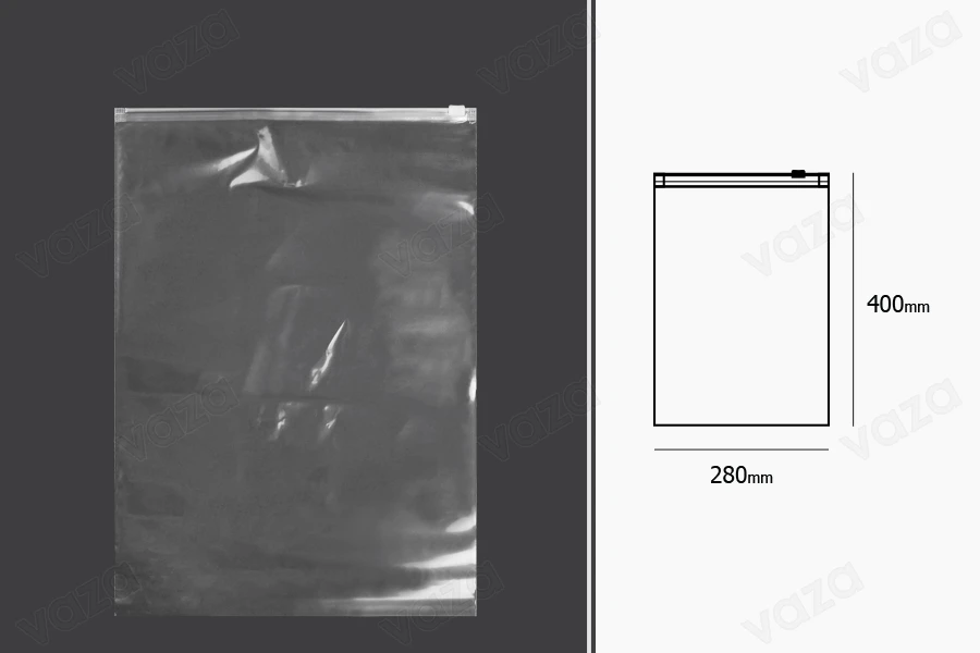 Σακουλάκια PE με φερμουάρ 280x400 mm - 50 τμχ-εικόνα_διαστάσεις