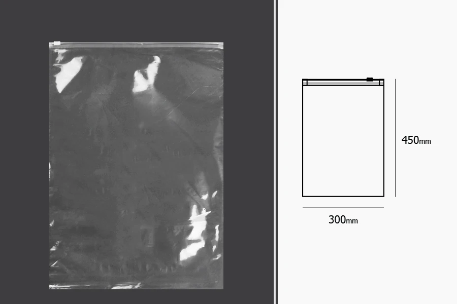 Bustine in plastica (PE) con cerniera 300x450mm – 50pz