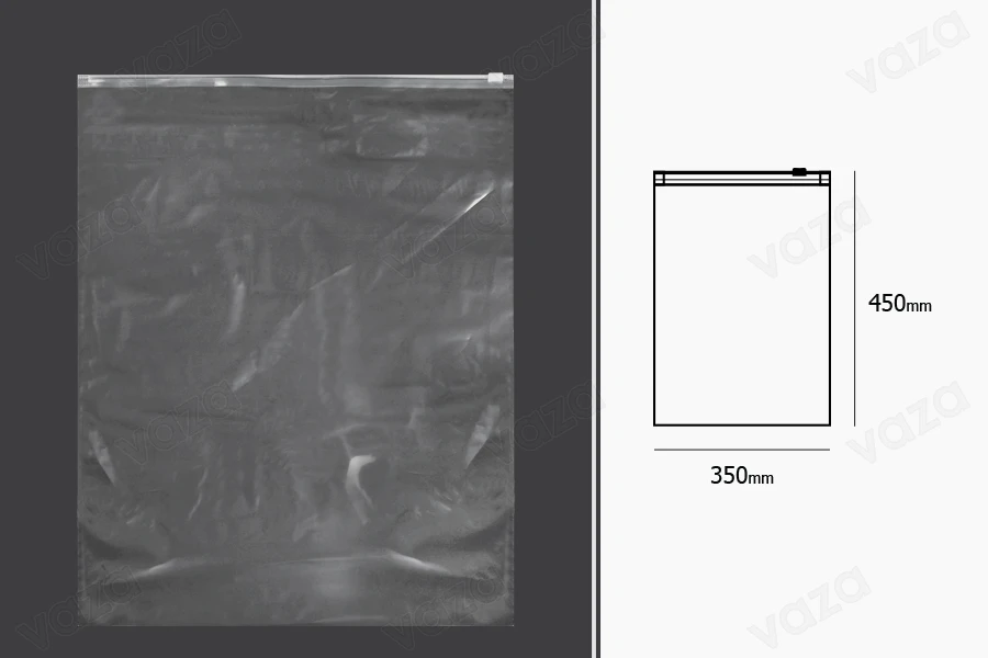PE Beutel mit Reißverschluss 350x450 mm - 50 Stk-εικόνα_διαστάσεις