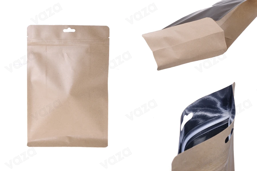 Taschen Kraft Formel Doy Pack-Verschluss „zip“, Aluminium Innenauskleidung und verschließbare durch Hitze 170x80x 260 mm - 50 Stück-produktbild