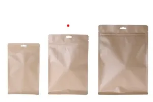 Σακουλάκια κραφτ τύπου Doy Pack, με κλείσιμο "zip", εσωτερική επένδυση αλουμινίου και δυνατότητα σφράγισης με θερμοκόλληση 170x80x260 mm - 50 τμχ-3