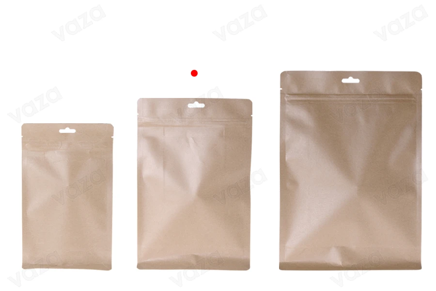 Taschen Kraft Formel Doy Pack-Verschluss „zip“, Aluminium Innenauskleidung und verschließbare durch Hitze 170x80x 260 mm - 50 Stück-