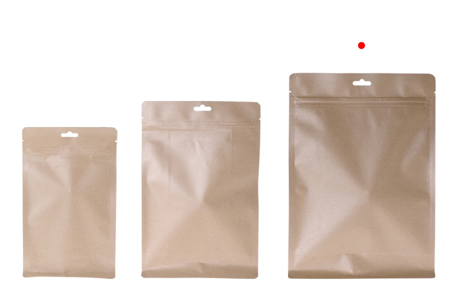 Σακουλάκια κραφτ τύπου Doy Pack, με κλείσιμο "zip", εσωτερική επένδυση αλουμινίου και δυνατότητα σφράγισης με θερμοκόλληση 200x80x290 mm - 50 τμχ