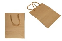 Brown paper gift bag with brown rope handle in size 160x60x210 Brown paper gift bag with brown rope handle in size 160x60x210