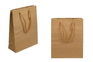 Papiertüte für Geschenke mit braunem Henkel 160x60x210