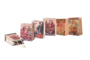 Christmas gift bag with rope handle in size 115x60x145. Available in different designs