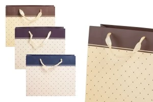 Paper gift bag with satin handle in different colours in size 320x110x260 mm-1