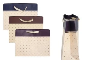 Paper gift bag with satin handle in different colours in size 410x130x310 mm-2