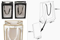 Χάρτινη τσάντα δώρου 200x160x300 mm με παράθυρο και κορδέλα για χερούλι - 12 τμχ