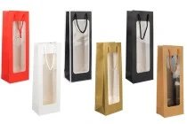 Paper gift bag 125x85x360 mm with window and handle - 12 pcs Paper gift bag 125x85x360 mm with window and handle - 12 pcs