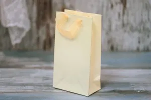 Sac cadeau en papier laminé avec poignée de 2 cm en organza de différentes couleurs-17