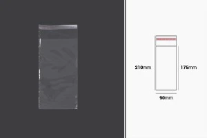 Transparente Beutel mit Selbstklebeverschluss 90x210mm - 1000 Stück-1