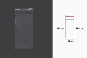 Sachets transparents avec fermeture auto-adhésive 100 x 270 mm - 1000 pcs-1