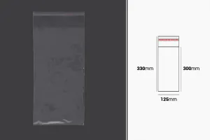 Sachets transparents avec fermeture auto-adhésive 125 x 330 mm - 1000 pcs-1