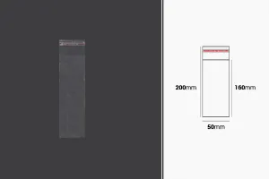 Sachets transparents avec fermeture auto-adhésive 50 x 200 mm - 1000 pcs-1