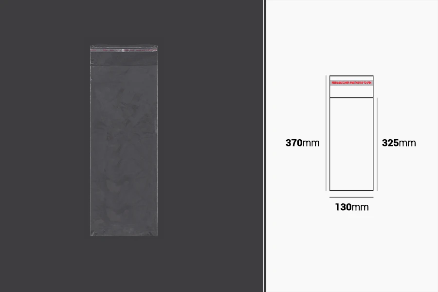 Transparente Beutel mit Selbstklebeverschluss 130x370mm - 1000 Stck Transparente Beutel mit Selbstklebeverschluss 130x370mm - 1000 Stck