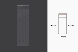 Bustine trasparenti con chiusura autoadesiva 130x430 mm  - 1000 pezzi-1