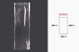Sachets transparents avec fermeture auto-adhésive 100 x 300 mm - 1000 pcs-2