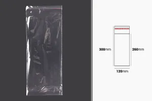 Sachets transparents avec fermeture auto-adhésive 120 x 300 mm - 1000 pcs-2