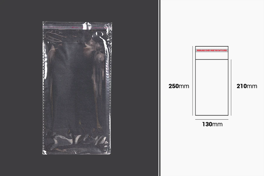 Transparente Beutel mit Selbstklebeverschluss 130x250mm - 1000 Stück
