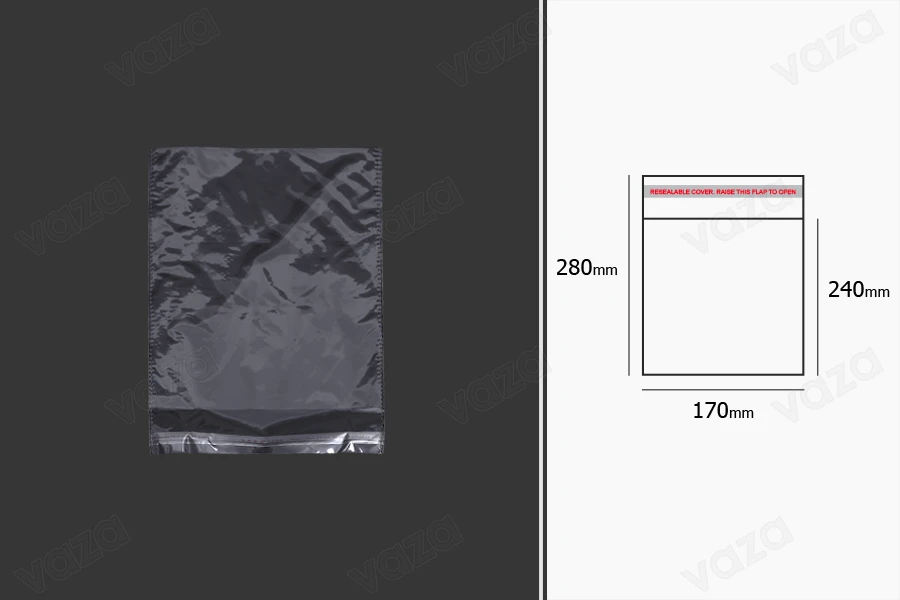 Sachets transparents avec fermeture auto-adhésive 170 x 280 mm - 1000 pcs Sachets transparents avec fermeture auto-adhésive 170 x 280 mm - 1000 pcs-εικόνα_σύνθεση