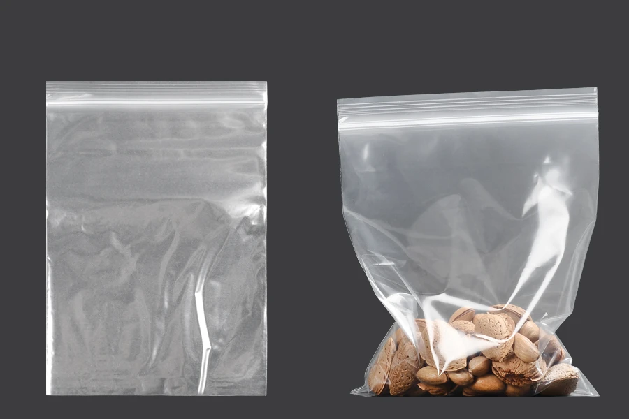 Transparent zip lock plastic bags in size 140x200 mm - 100 pcs Transparent zip lock plastic bags in size 140x200 mm - 100 pcs