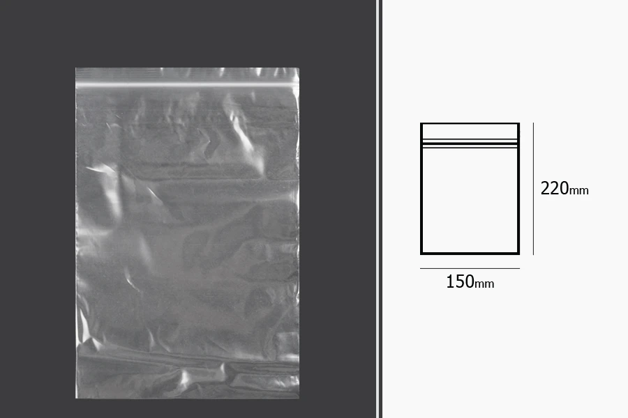 Σακουλάκια με κλείσιμο zip 150x220 mm διαφανή πλαστικά - 100 τμχ Σακουλάκια με κλείσιμο zip 150x220 mm διαφανή πλαστικά - 100 τμχ
