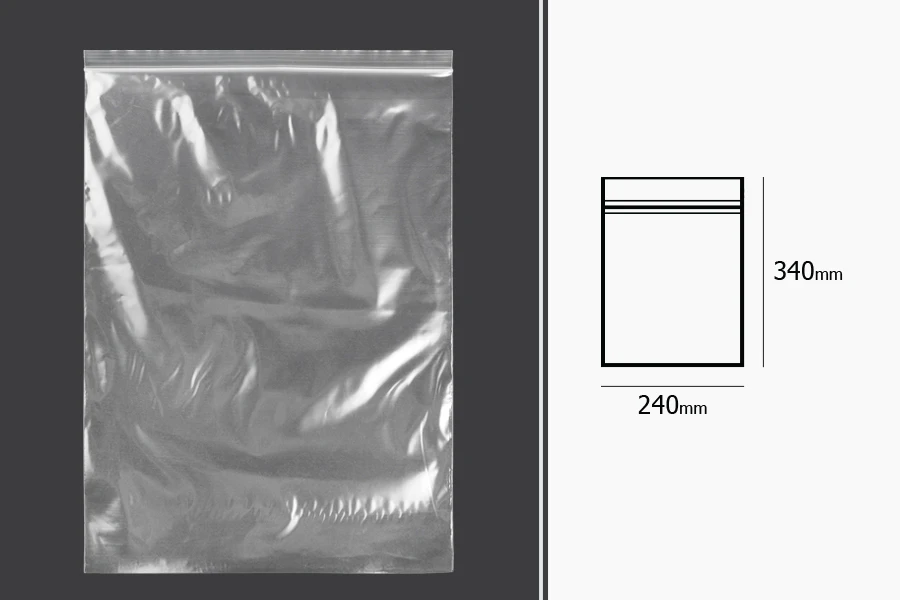 Sachets en plastique avec fermeture éclair 240 x 340 mm - 100 pcs Sachets en plastique avec fermeture éclair 240 x 340 mm - 100 pcs