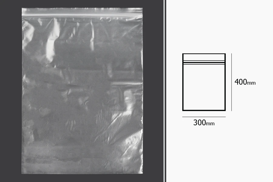 Σακουλάκια με κλείσιμο zip 300x400 mm διαφανή πλαστικά - 100 τμχ