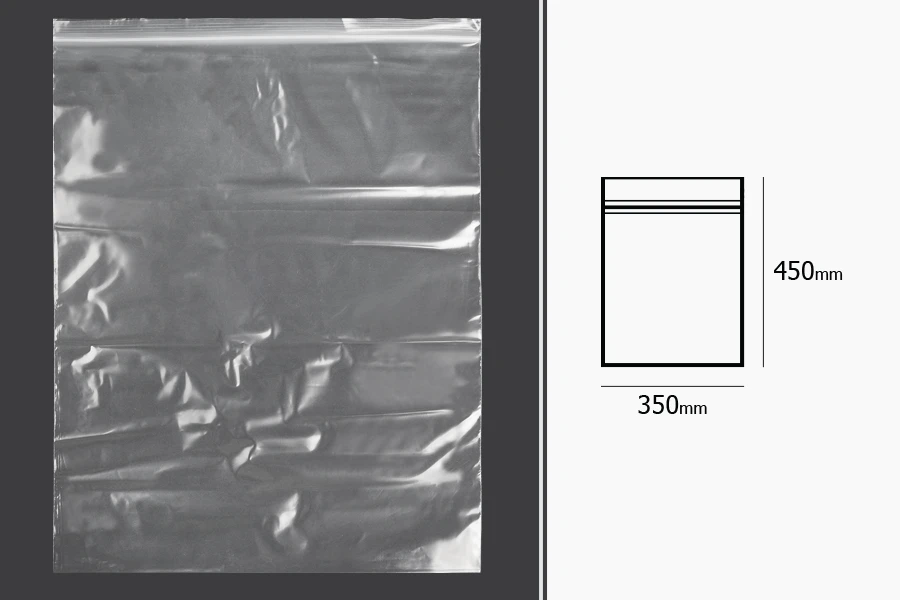 Σακουλάκια με κλείσιμο zip 350x450 mm διαφανή πλαστικά - 100 τμχ